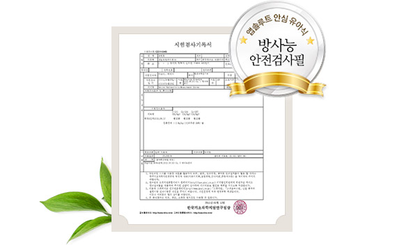 방사능 안전검사필 시험검사기록서